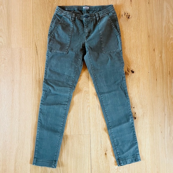 Faherty Utility Cotton Pants Dark Green Size 26 - Picture 2 of 6